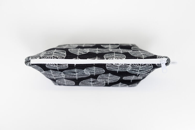 Black Leaves Makeup Bag