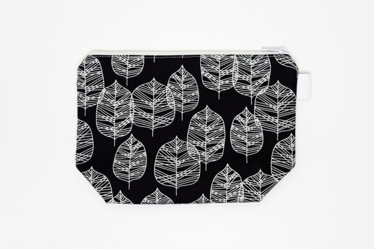 Black Leaves Makeup Bag