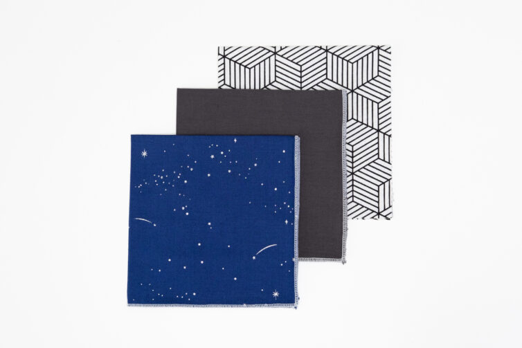 Cotton Hanky Set – Blue & Grey