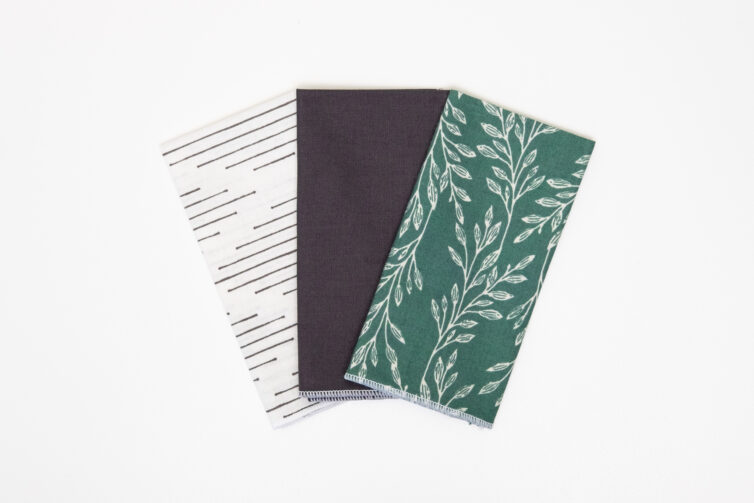 Cotton Hanky Set - Green & Grey
