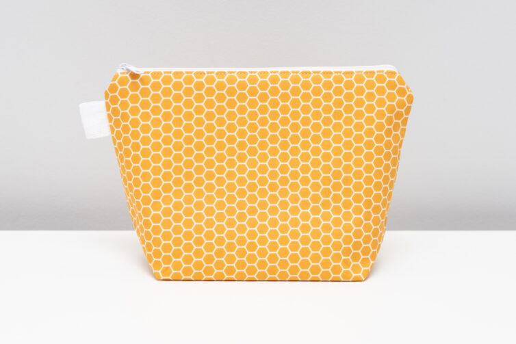 Mustard Honeycomb Makeup Bag
