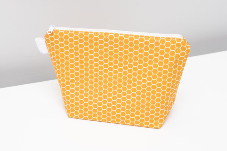 Mustard Honeycomb Makeup Bag
