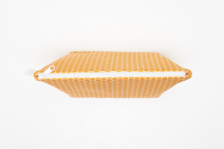 Mustard Honeycomb Makeup Bag