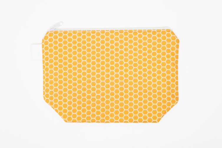 Mustard Honeycomb Makeup Bag
