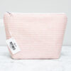 Pink Striped Makeup Bag