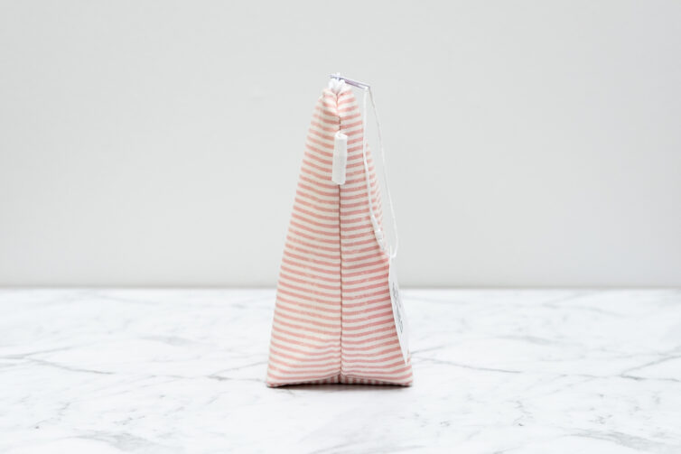 Pink Striped Makeup Bag