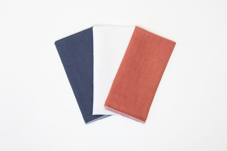 Linen Hanky Set – Pink & Blue